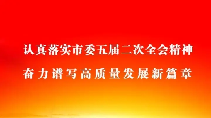 認真落實市委五屆二次全會精神奮力譜寫高質(zhì)量發(fā)展新篇章